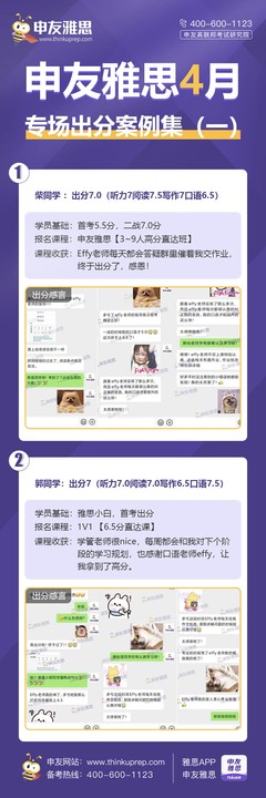 申友雅思4月专场出分案例一览！图二
